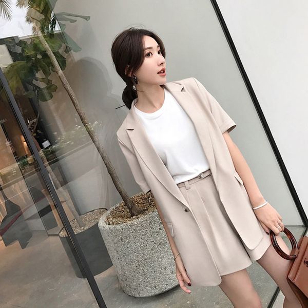 bgteever summer pure color short suits for women stylish blazer & shorts female pant suit casual 2 piece set 2019 feminino, White
bgteever summer pure color short suits for women stylish blazer & shorts female pant suit casual 2 piece set 2019 feminino, White