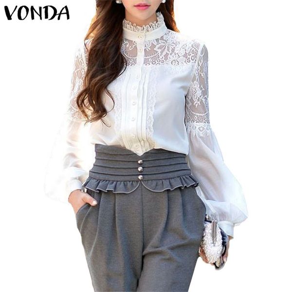women's blouses & shirts vonda women 2021 summer casual solid color long sleeve lace plus size bohemian blusas femme tunics s-5xl, White
women's blouses & shirts vonda women 2021 summer casual solid color long sleeve lace plus size bohemian blusas femme tunics s-5xl, White