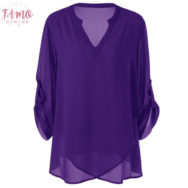 plus size fashion womens regular and blouses summer 2020 v neck adjustable sleeve chiffon purple elegant blouse women chemise femme, White
plus size fashion womens regular and blouses summer 2020 v neck adjustable sleeve chiffon purple elegant blouse women chemise femme, White
