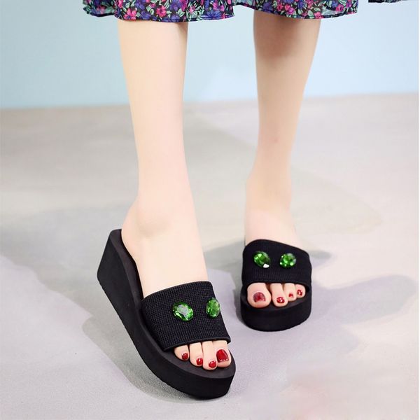 sleeper #401 2019 new fashion women pearl drill wedge slides home bathroom beach flip flops shoes slippers solid ing, Black
sleeper #401 2019 new fashion women pearl drill wedge slides home bathroom beach flip flops shoes slippers solid ing, Black