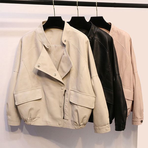 casual women's jackets turn-down collar black pink beige long sleeve loose pu with zipper s m l solid autumn new arrival 2019
casual women's jackets turn-down collar black pink beige long sleeve loose pu with zipper s m l solid autumn new arrival 2019
