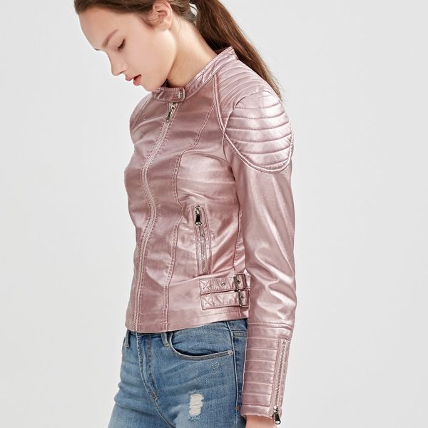 fashion women elegant zipper faux leather biker jacket pink brown black slim ladies coat casual brand motorcycle leather coat
fashion women elegant zipper faux leather biker jacket pink brown black slim ladies coat casual brand motorcycle leather coat