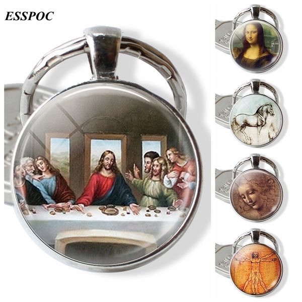 da vinci painting keychain the last super, mona lisa glass cabochon key chain christmas gift art accessories for men women, Silver
da vinci painting keychain the last super, mona lisa glass cabochon key chain christmas gift art accessories for men women, Silver