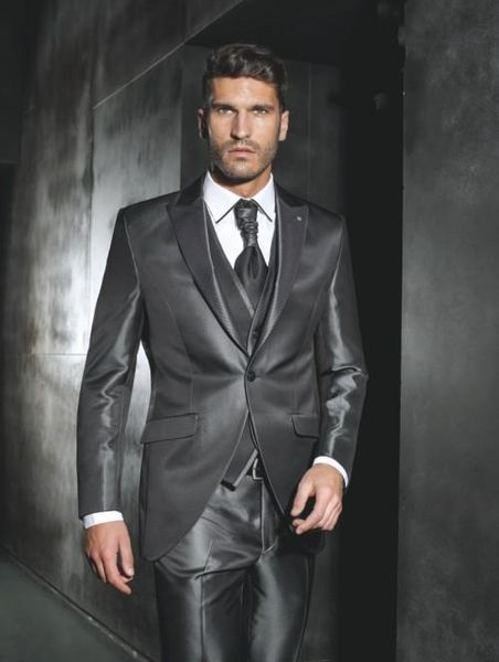 fashion shiny dark grey groom tuxedos peak lapel groomsmen mens wedding dress excellent man jacket blazer suit(jacket+pants+vest+tie) 961, Black;gray
fashion shiny dark grey groom tuxedos peak lapel groomsmen mens wedding dress excellent man jacket blazer suit(jacket+pants+vest+tie) 961, Black;gray