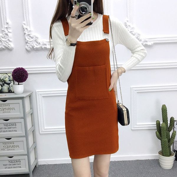 women wild knitted overall pockets dress korean style sleeveless simple mini dresses female vestido, Black;gray
women wild knitted overall pockets dress korean style sleeveless simple mini dresses female vestido, Black;gray