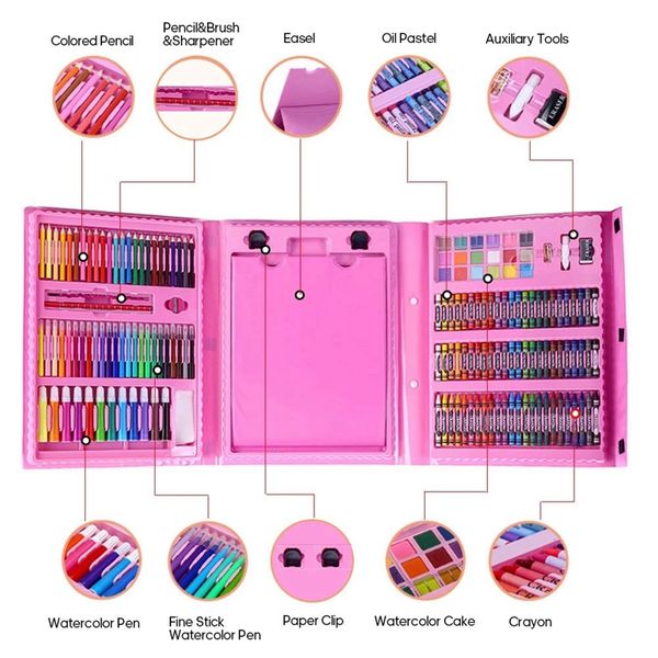 h&b 208 pcs art drawing set children's painting tools watercolor pens/crayons/oil pastels/colored pencils and more students stat
h&b 208 pcs art drawing set children's painting tools watercolor pens/crayons/oil pastels/colored pencils and more students stat