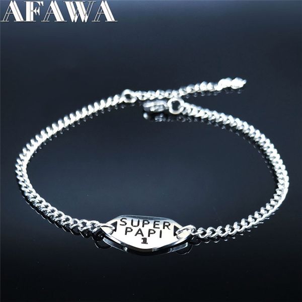 link, chain afawa 2021 super papi 1 stainless steel bracelet for men silver color bracelets gift jewelry joyas b1871s01, Black
link, chain afawa 2021 super papi 1 stainless steel bracelet for men silver color bracelets gift jewelry joyas b1871s01, Black