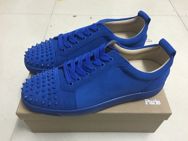 designer red bottom sneakers low blue suede spikes flats shoes mens womens luxury black leather casual shoes with box dust bag
designer red bottom sneakers low blue suede spikes flats shoes mens womens luxury black leather casual shoes with box dust bag