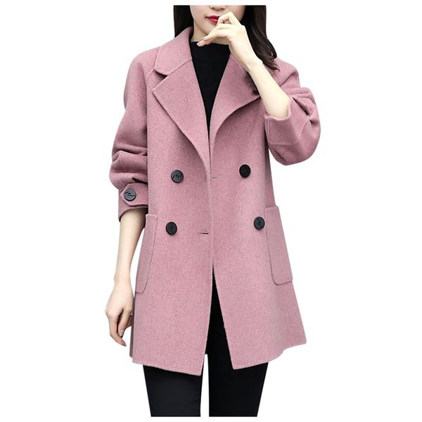 women's blend coat work solid slim vintage winter office long sleeve button woolen jacket coat overcoat casacas para mujer, Black
women's blend coat work solid slim vintage winter office long sleeve button woolen jacket coat overcoat casacas para mujer, Black
