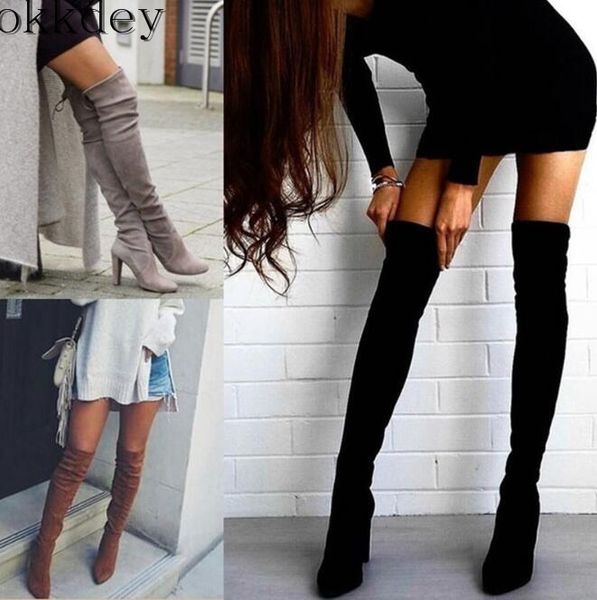woman shoes new selling pointed thick heel side zip over knee boots fashion solid color comfortable female boots a116, Black
woman shoes new selling pointed thick heel side zip over knee boots fashion solid color comfortable female boots a116, Black