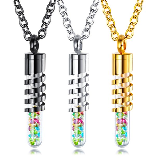 fashion glass perfume bottle couple necklace personality black gold color titanium steel men storage bottle pendant jewelry gift, Silver
fashion glass perfume bottle couple necklace personality black gold color titanium steel men storage bottle pendant jewelry gift, Silver