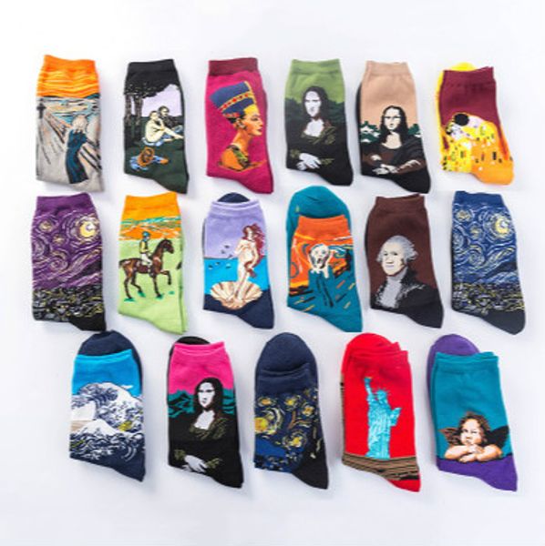 men's designer socks starry sky stockings famous painting tideway long hose mona lisa oil painting stockings sweat brethable socks, Black
men's designer socks starry sky stockings famous painting tideway long hose mona lisa oil painting stockings sweat brethable socks, Black