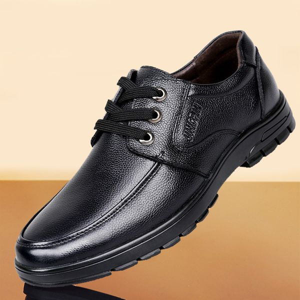 leather shoes men's genuine leather trend lace-up casual shoes men business formal wear cowhide shoe korean-style youth breathab, Black
leather shoes men's genuine leather trend lace-up casual shoes men business formal wear cowhide shoe korean-style youth breathab, Black