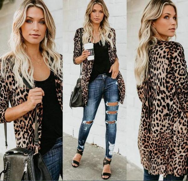 women coats coats jacket autumn leopard buttons jackets long fashion print clothing spring women's designer v-neck fcphi, Black
women coats coats jacket autumn leopard buttons jackets long fashion print clothing spring women's designer v-neck fcphi, Black