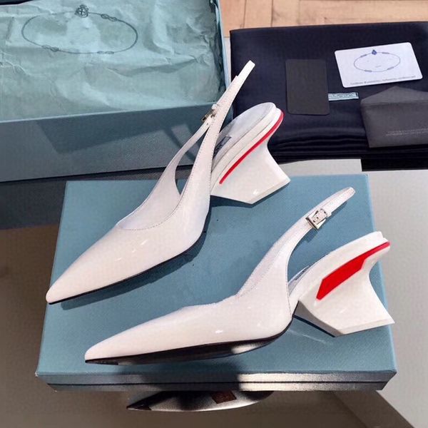 2020 brand white patent leather sling back strange heels shoes luxury women designer shoes high heels eu 34 to 41, Black
2020 brand white patent leather sling back strange heels shoes luxury women designer shoes high heels eu 34 to 41, Black