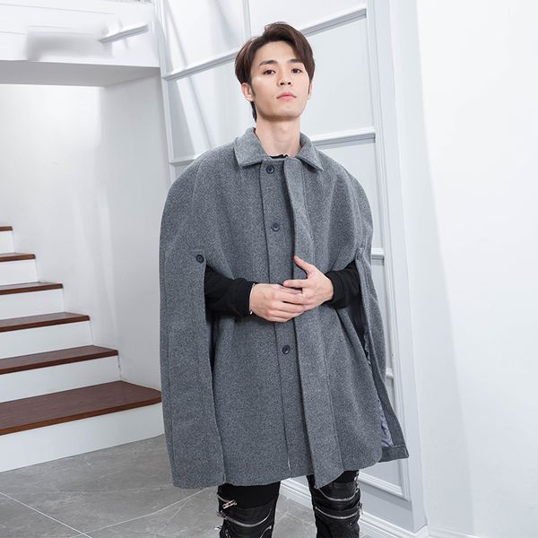 cape cloak coat personality bat shirt coat men's tide hip-hop long shawl winter sleeveless lapel, Black
cape cloak coat personality bat shirt coat men's tide hip-hop long shawl winter sleeveless lapel, Black
