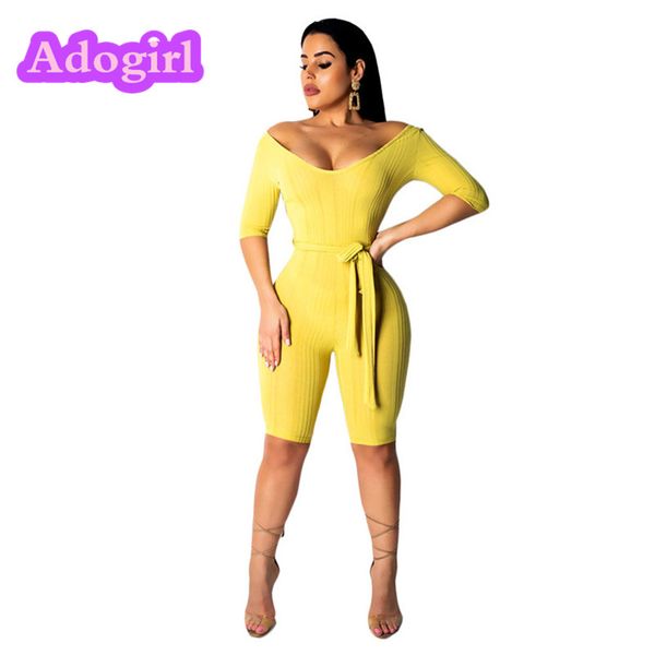 solid color woman playsuit with belt streetwear one piece off shoulder half sleeve bodysuit bodycon bandage shorts jumpsuit, Black;white
solid color woman playsuit with belt streetwear one piece off shoulder half sleeve bodysuit bodycon bandage shorts jumpsuit, Black;white