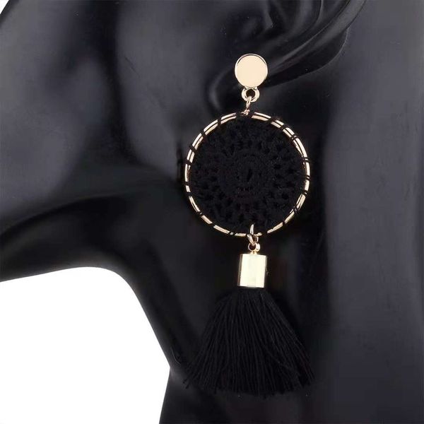 fashion- tassel dangle earrings weave fringe chandelier ear drop women girl bohemia ear jewelry seven colors red black white orange pink, Silver
fashion- tassel dangle earrings weave fringe chandelier ear drop women girl bohemia ear jewelry seven colors red black white orange pink, Silver
