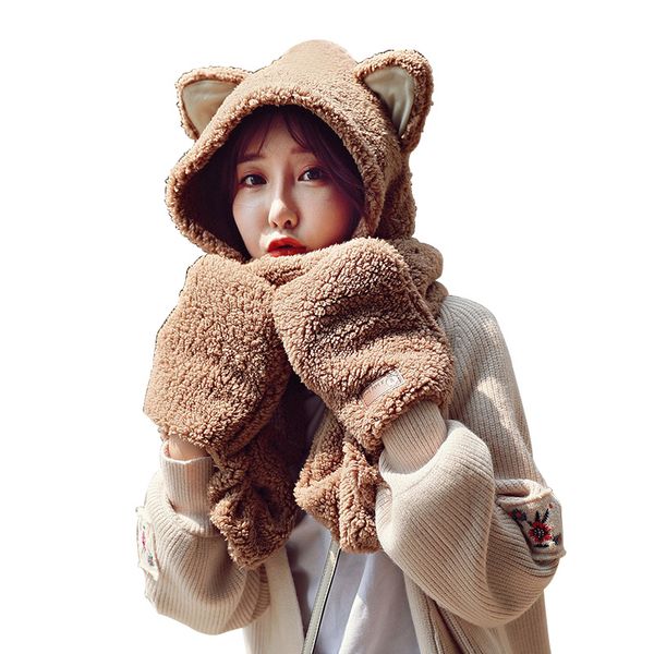 2019 new cute cartoon scarves gloves cap set cotton velvet women's winter hats and scarf gloves three in one set scarf for women, Blue;gray
2019 new cute cartoon scarves gloves cap set cotton velvet women's winter hats and scarf gloves three in one set scarf for women, Blue;gray