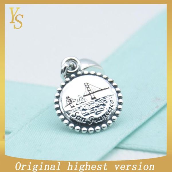 ys 100%s925 charms 202006 style high version original "san francisco" round card charms, Bronze;silver
ys 100%s925 charms 202006 style high version original "san francisco" round card charms, Bronze;silver