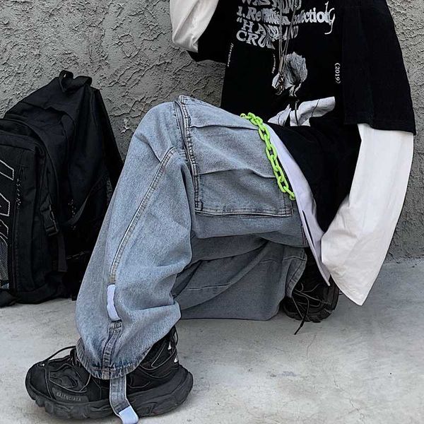 women streetwear man patchwork solid side pocket loose baggy straight long full denim pant punk hip hop casual korean jeans plus, Black;white
women streetwear man patchwork solid side pocket loose baggy straight long full denim pant punk hip hop casual korean jeans plus, Black;white