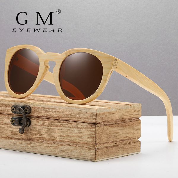 

gm design women bamboo sunglasses with polarized mirror lenses of bamboo wood sunglasses with wooden box, White;black