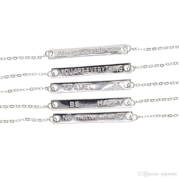 fashion engraved bar shape pendant necklace with letter stamp women wedding necklace for party gift, Silver
fashion engraved bar shape pendant necklace with letter stamp women wedding necklace for party gift, Silver