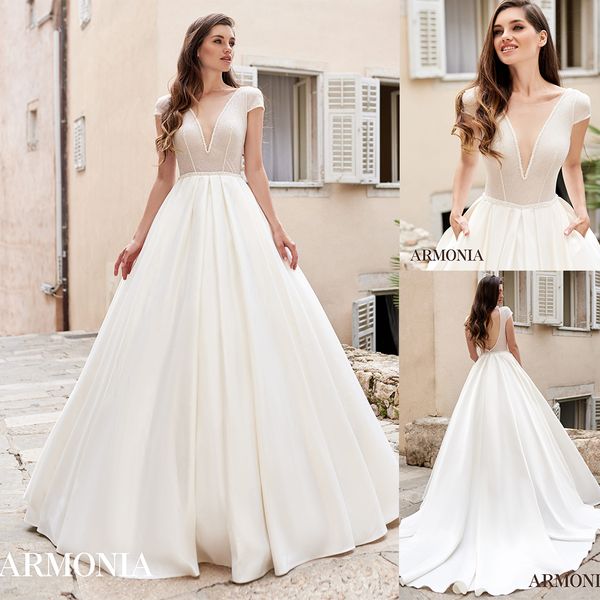 bohemian tmarmonia ball gown wedding dresses v neck short sleeve satin applique beads wedding gowns sweep train robe de mariée, White
bohemian tmarmonia ball gown wedding dresses v neck short sleeve satin applique beads wedding gowns sweep train robe de mariée, White