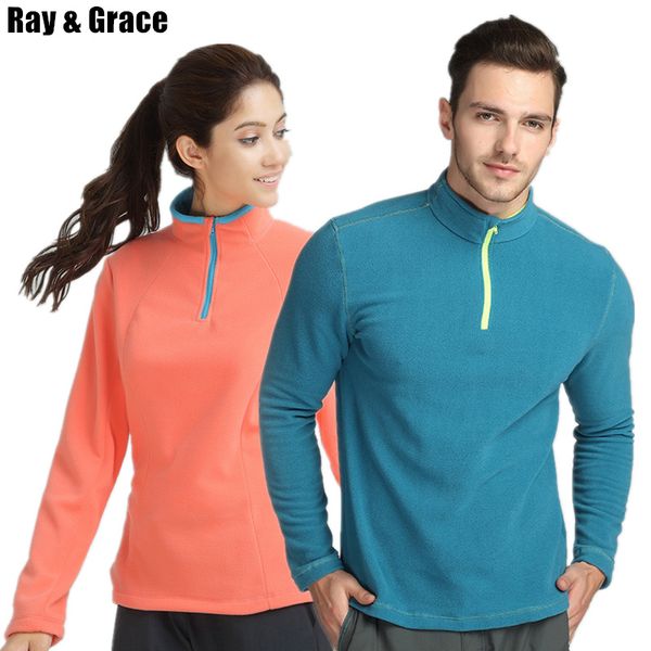ray grace outdoor hiking fleece jacket for men and women thermal fleece half-zip stand collar pullover jacket winter autumn, Blue;black
ray grace outdoor hiking fleece jacket for men and women thermal fleece half-zip stand collar pullover jacket winter autumn, Blue;black