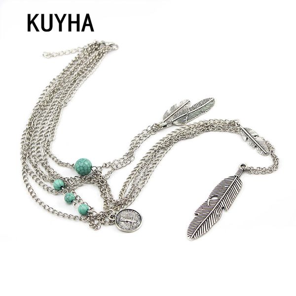 pendant necklaces fashion bohemian tribal bead feather statement link tassel women metal ethnic choker jewelry, Silver
pendant necklaces fashion bohemian tribal bead feather statement link tassel women metal ethnic choker jewelry, Silver