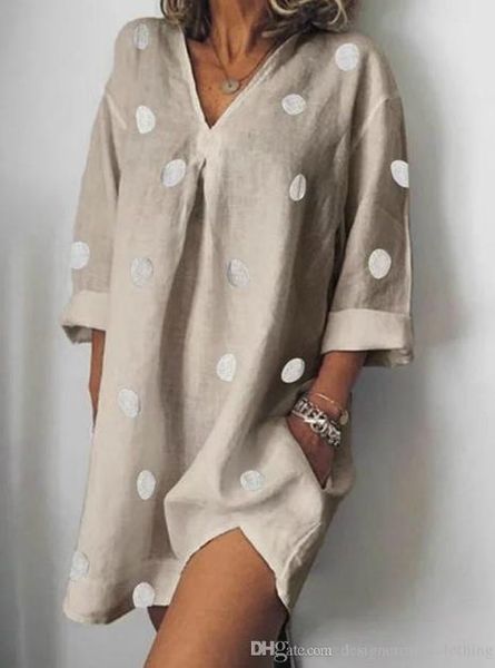 5xl womens summer v-neck dresses casual polka dot loose split dress fashion female apparel, Black;gray
5xl womens summer v-neck dresses casual polka dot loose split dress fashion female apparel, Black;gray