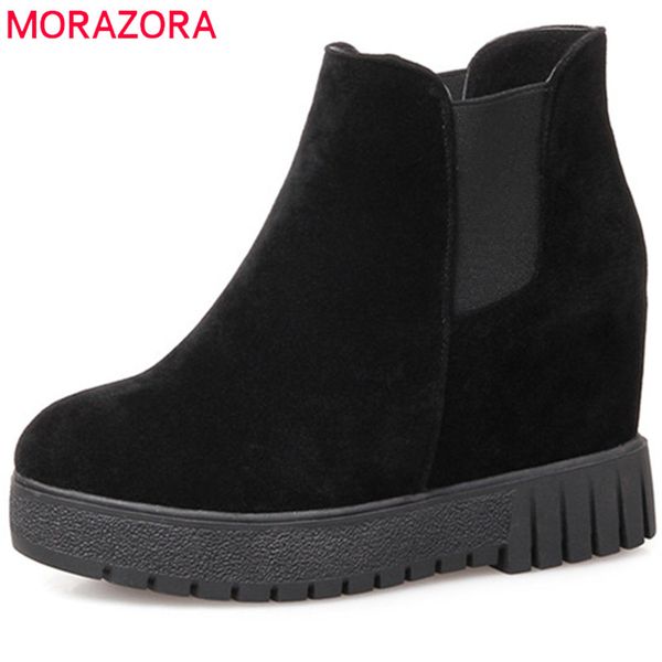 morazora slip-on solid flock ankle boots for women fashion shoes woman height increasing womens boots in spring autumn, Black
morazora slip-on solid flock ankle boots for women fashion shoes woman height increasing womens boots in spring autumn, Black
