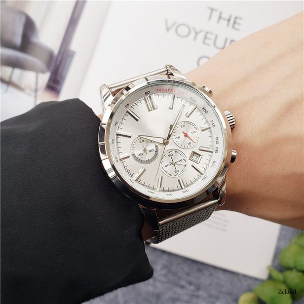business casual brand men's watch leather strap multi-function chronograph automatic date fashion sports quartz watch, Slivery;brown
business casual brand men's watch leather strap multi-function chronograph automatic date fashion sports quartz watch, Slivery;brown