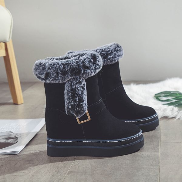 snow boots women mid calf wedge brand winter shoes woman warm boots increased internal winter botas bajas planas mujer, Black
snow boots women mid calf wedge brand winter shoes woman warm boots increased internal winter botas bajas planas mujer, Black