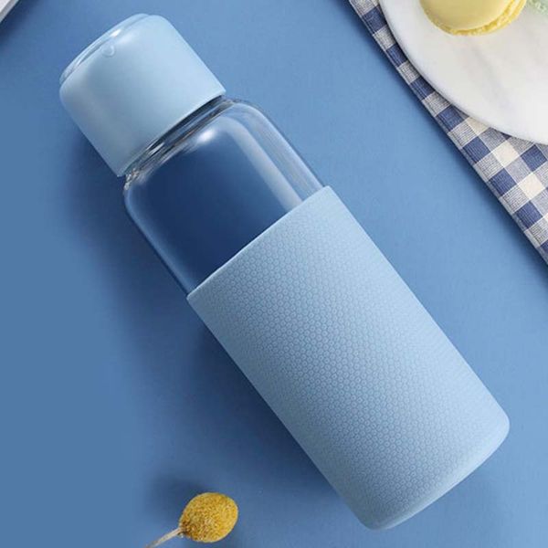 350ml colorful glass water bottles portable drinking bottle with silicone sleeve heat-resistant leak-proof glass bottle
350ml colorful glass water bottles portable drinking bottle with silicone sleeve heat-resistant leak-proof glass bottle