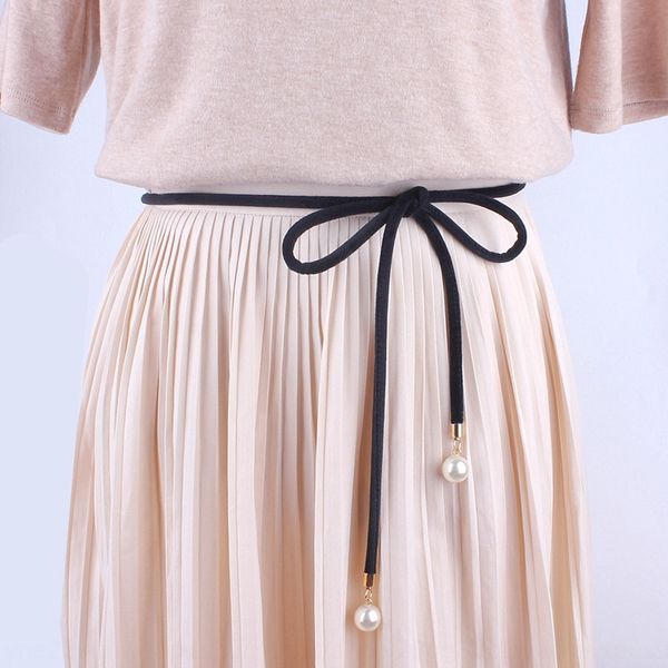 decorative belt women's dress thin rope waist chain pearl pearl knot tassel lengthened black and white
decorative belt women's dress thin rope waist chain pearl pearl knot tassel lengthened black and white