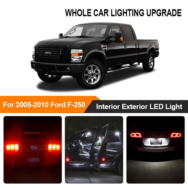 

white red car bulbs exterior interior led light for 2005-2010 f250 f350 f450 f550 reverse brake parking turn signal lamp