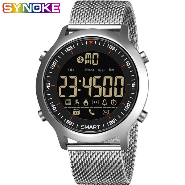 synoke smart watch for man waterproof 5bar luxury stainless steel mesh rubber pedometers message reminder sport smart watch, Slivery;brown
synoke smart watch for man waterproof 5bar luxury stainless steel mesh rubber pedometers message reminder sport smart watch, Slivery;brown