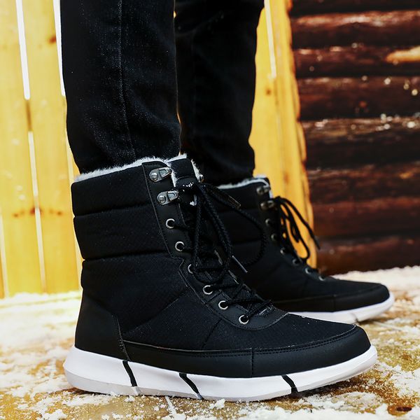 2019 winter with fur snow men boots plush warm casual waterproof sneakers male shoes plus size hx-151, Black
2019 winter with fur snow men boots plush warm casual waterproof sneakers male shoes plus size hx-151, Black