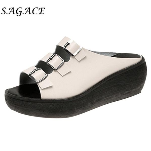 sagace summer slippers women wedges sandals leather slip on breathable sandals open toe shoes woman beach platform shoes, Black
sagace summer slippers women wedges sandals leather slip on breathable sandals open toe shoes woman beach platform shoes, Black