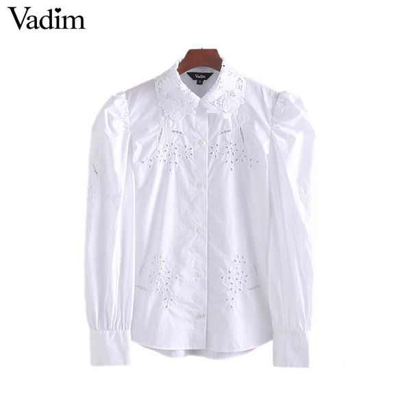 vadim women embroidery hollow out blouse office wear long puff sleeve white shirt female stylish blusas mujer lb442
vadim women embroidery hollow out blouse office wear long puff sleeve white shirt female stylish blusas mujer lb442