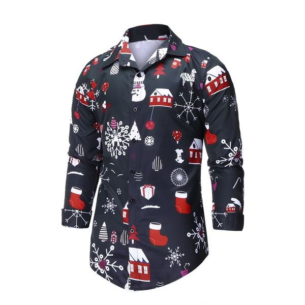 men hombres 2019 men new style streetwear shirt social chemise casual snowflakes printed christmas shirt blouse camisa, White;black
men hombres 2019 men new style streetwear shirt social chemise casual snowflakes printed christmas shirt blouse camisa, White;black