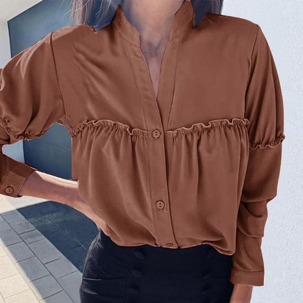 sfit women's lapel collar work shirt button down solid basic shirts spring v neck blouse ruffled long sleeve t-shirt mujer, Black;blue
sfit women's lapel collar work shirt button down solid basic shirts spring v neck blouse ruffled long sleeve t-shirt mujer, Black;blue