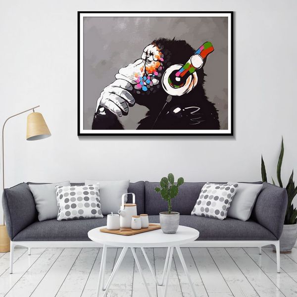 бэнкси обезьяна с наушниками wall art холст печати красочные шимпанзе прослушивания музыки наушники printing street art граффити
бэнкси обезьяна с наушниками wall art холст печати красочные шимпанзе прослушивания музыки наушники printing street art граффити