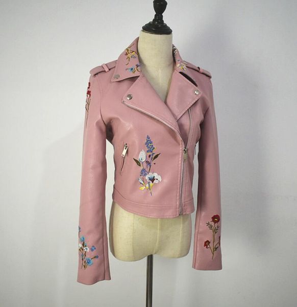 2019 autumn women fashion embroidery pu leather jacket loose turn down collar zipper faux leather jacket outerwear p1374, Black
2019 autumn women fashion embroidery pu leather jacket loose turn down collar zipper faux leather jacket outerwear p1374, Black