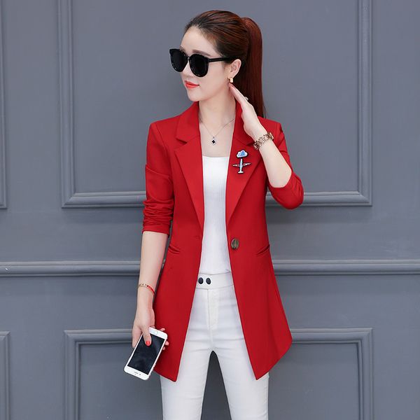 fasion casual solid women blazer slim full sleeve notched long office jacket long office lady blazer mujer, White;black
fasion casual solid women blazer slim full sleeve notched long office jacket long office lady blazer mujer, White;black