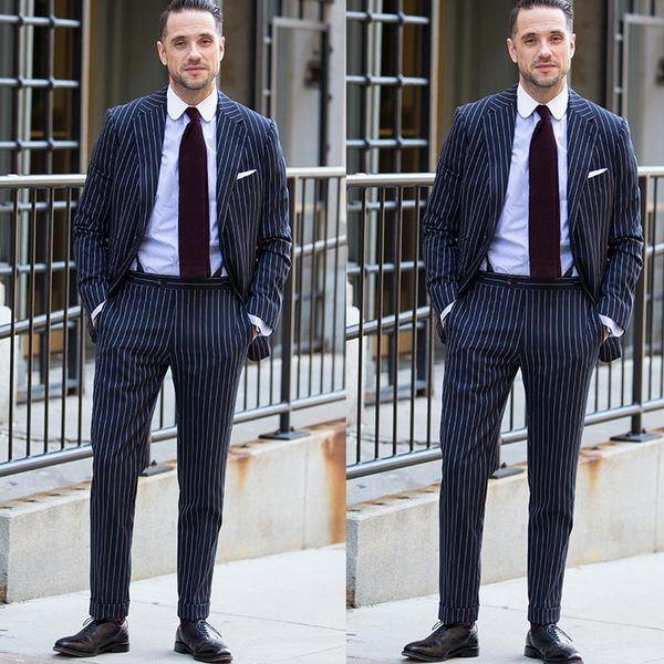 new black and white stripe wedding tuxedos slim fit one button groom pants suits peaked lapel 2 pieces mens blazer, Black;gray
new black and white stripe wedding tuxedos slim fit one button groom pants suits peaked lapel 2 pieces mens blazer, Black;gray