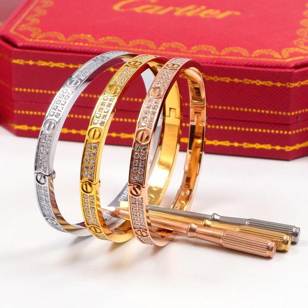 The Sixth Titanium Steel Love Bracelets with full CZ diamond silver rose gold Bangles Women Men Screw Screwdriver Bracelet Couple Jewelry
The Sixth Titanium Steel Love Bracelets with full CZ diamond silver rose gold Bangles Women Men Screw Screwdriver Bracelet Couple Jewelry