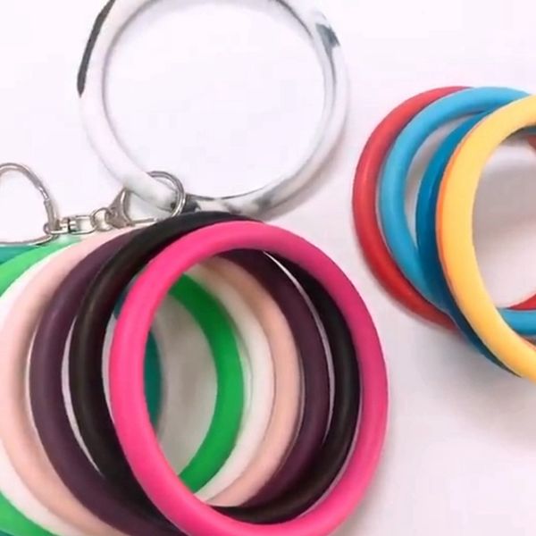bangle keychain bracelet silicone bangle bracelet with key ring solid wrist strap keyring loop wristlet key holder jewelry 120pcs dw4240, Red;brown
bangle keychain bracelet silicone bangle bracelet with key ring solid wrist strap keyring loop wristlet key holder jewelry 120pcs dw4240, Red;brown