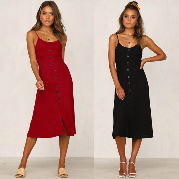 summer knit split striped dress women spaghetti backless sleeveless party slim dress fashion button bodycon, Black;gray
summer knit split striped dress women spaghetti backless sleeveless party slim dress fashion button bodycon, Black;gray